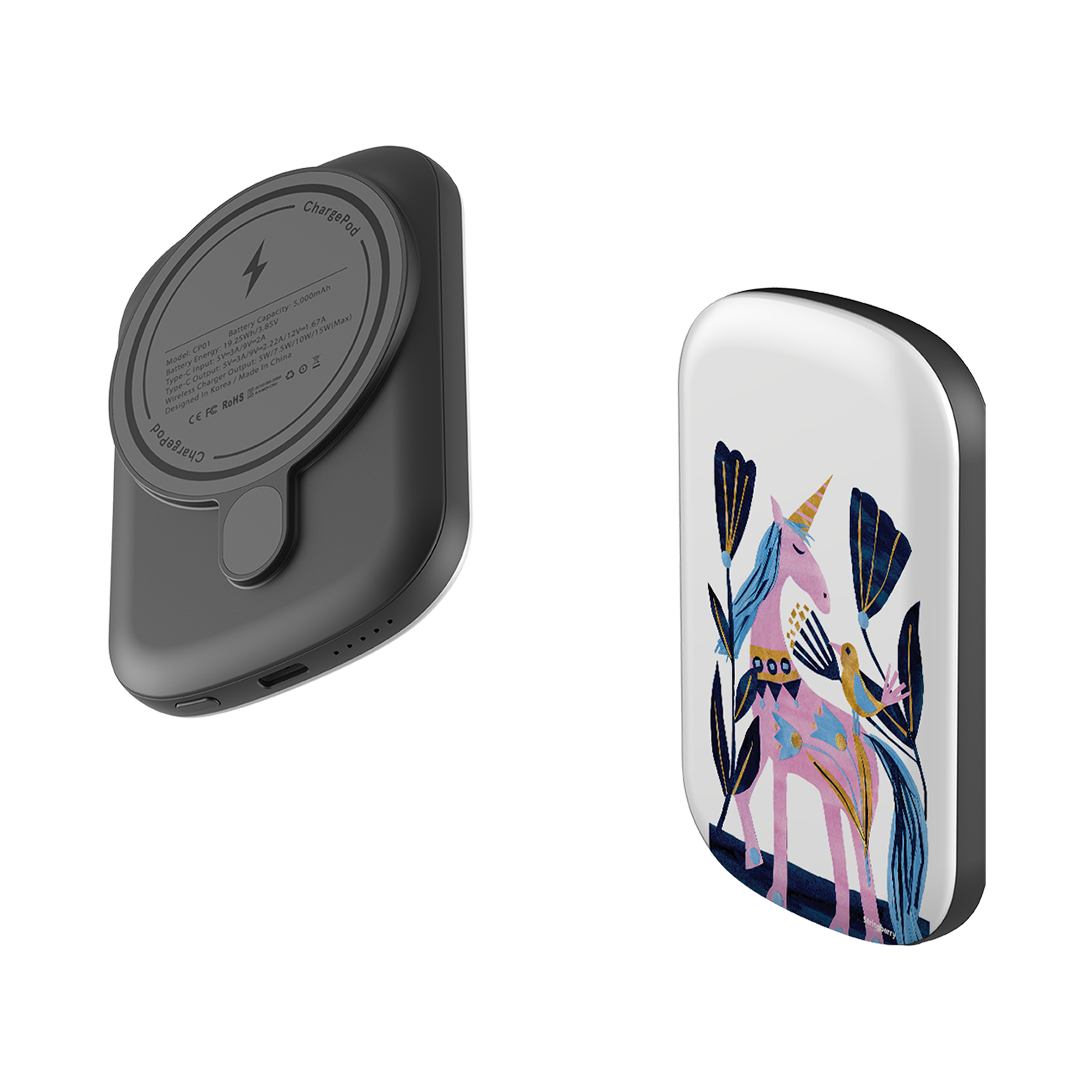 MagSafe Power Bank - Lilac Unicorn By Tracey English