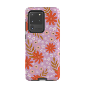 Samsung Tough Case - Lilac and Red Floral Pattern By Lee Foster Wilson