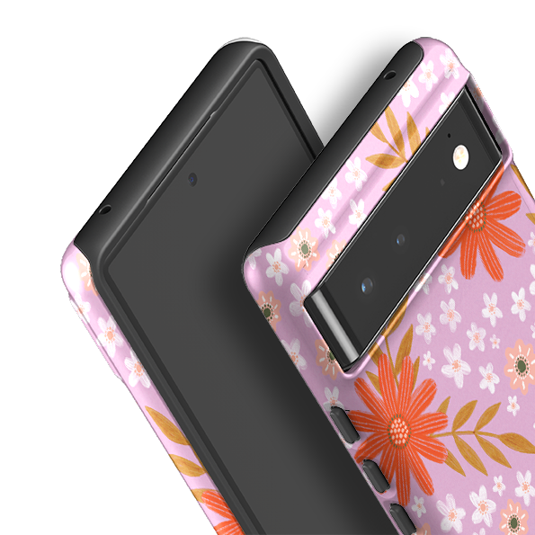 Google Tough Case -  Lilac and Red Floral Pattern By Lee Foster Wilson