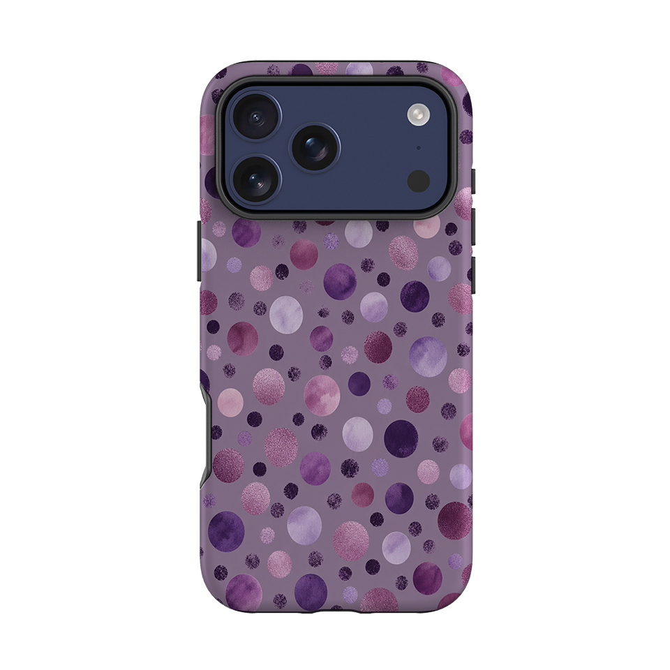 iPhone Tough Case - Mauve Polka Dot