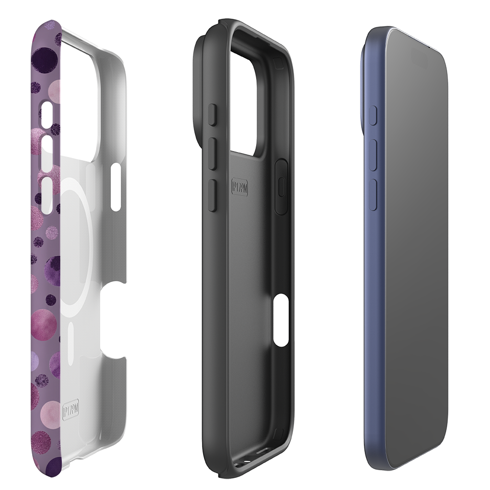 iPhone MagSafe Tough Case - Mauve Polka Dot