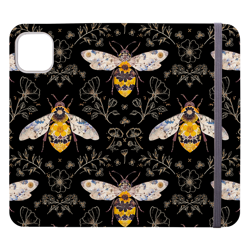 Midnight Bumble Bee Wallet Case By Helen Ahpornsiri