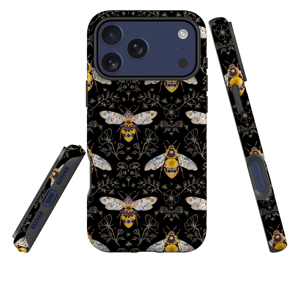 iPhone MagSafe Tough Case - Midnight Bumble Bee Multi By Helen Ahpornsiri