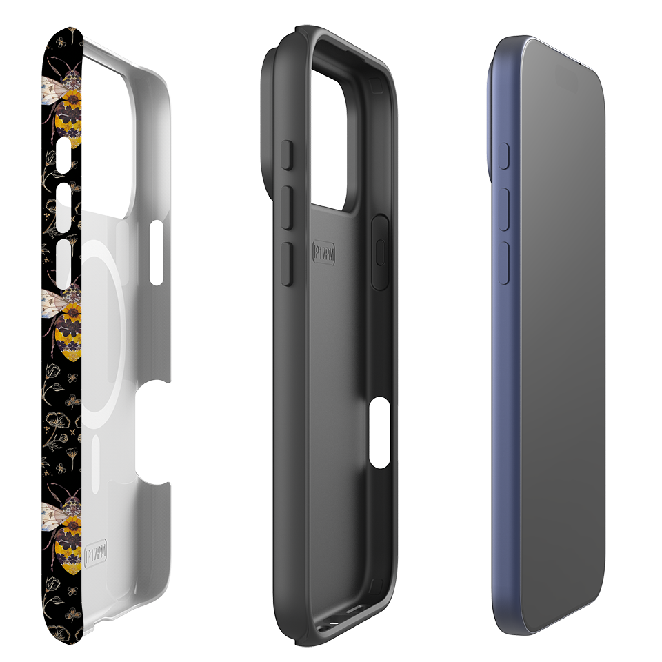 iPhone MagSafe Tough Case - Midnight Bumble Bee Multi By Helen Ahpornsiri