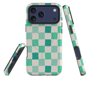 iPhone MagSafe Tough Case - Mint Green Checkerboard