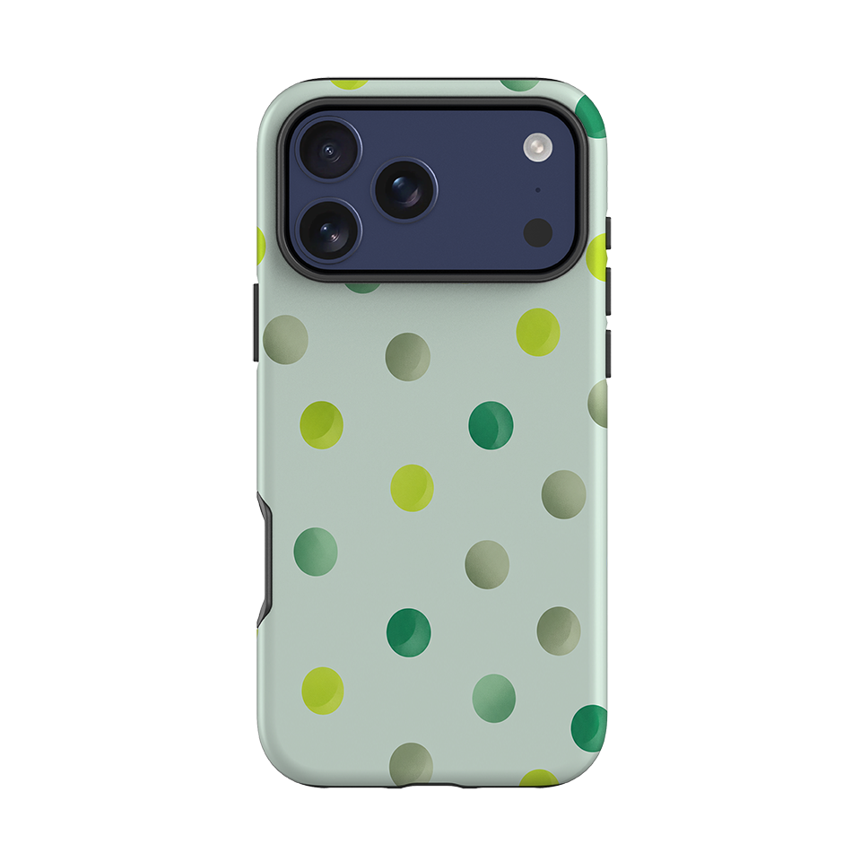 iPhone Tough Case - Mint Polka Dot