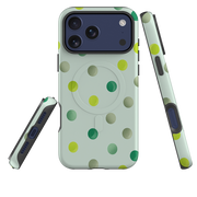 iPhone MagSafe Tough Case - Mint Polka Dot