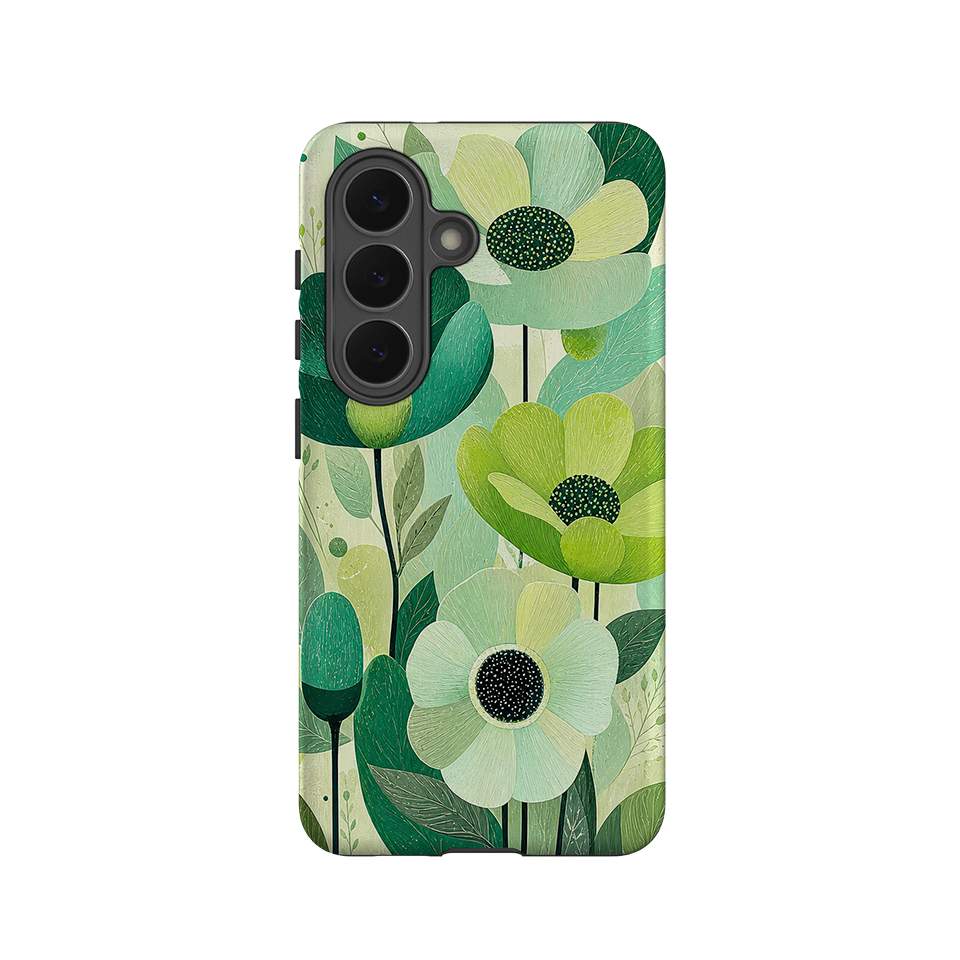 Samsung Tough Case - Mint Woodgrain Floral