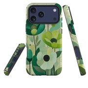 iPhone MagSafe Tough Case - Mint Woodgrain Floral