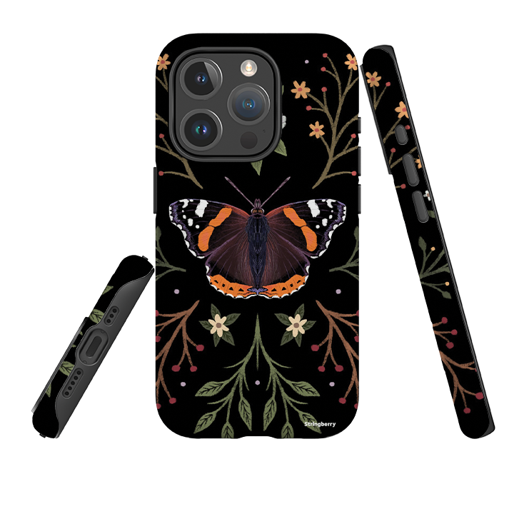 iPhone MagSafe Tough Case -  Red Admiral Butterfly By Anna Stead