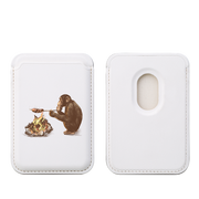 Monkey BBQ MagSafe Wallet- White