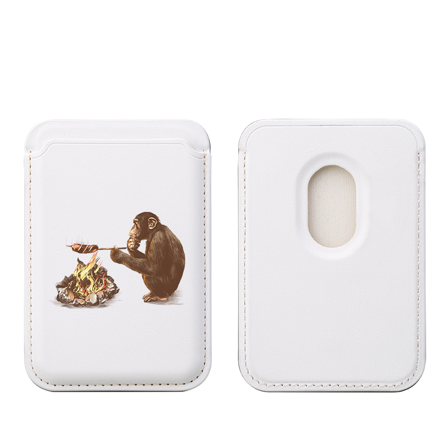 Monkey BBQ MagSafe Wallet- White