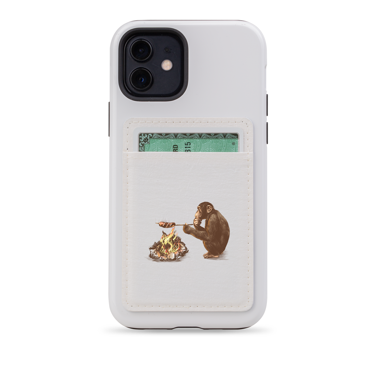 Monkey BBQ MagSafe Wallet- White