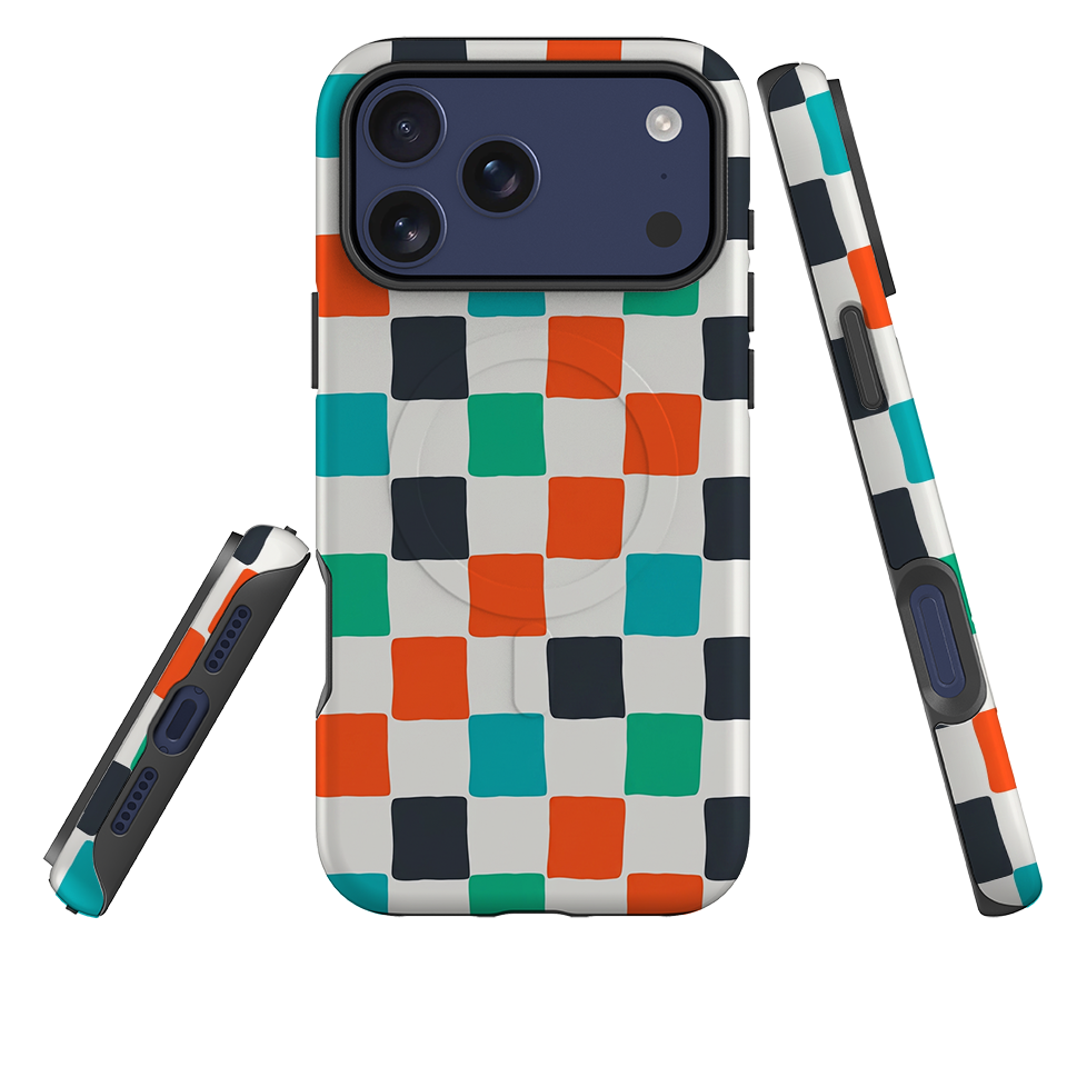 iPhone MagSafe Tough Case - Multi-Color Checkerboard