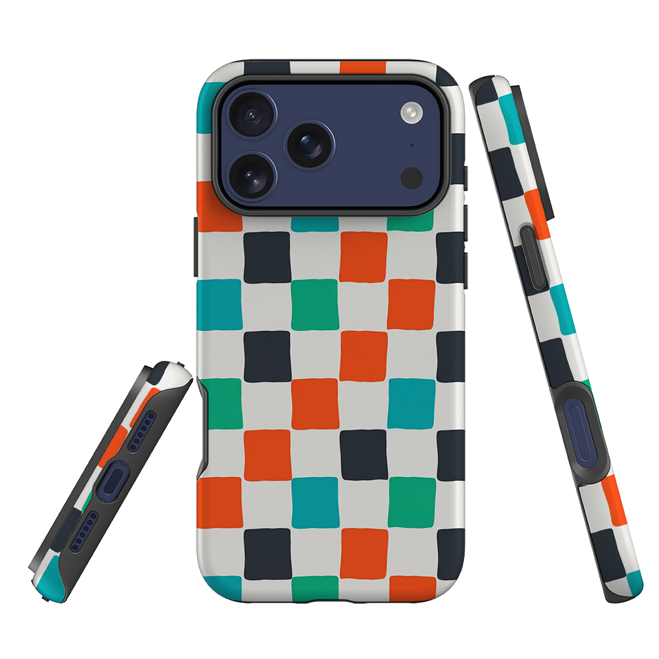 iPhone Tough Case - Multi-Color Checkerboard