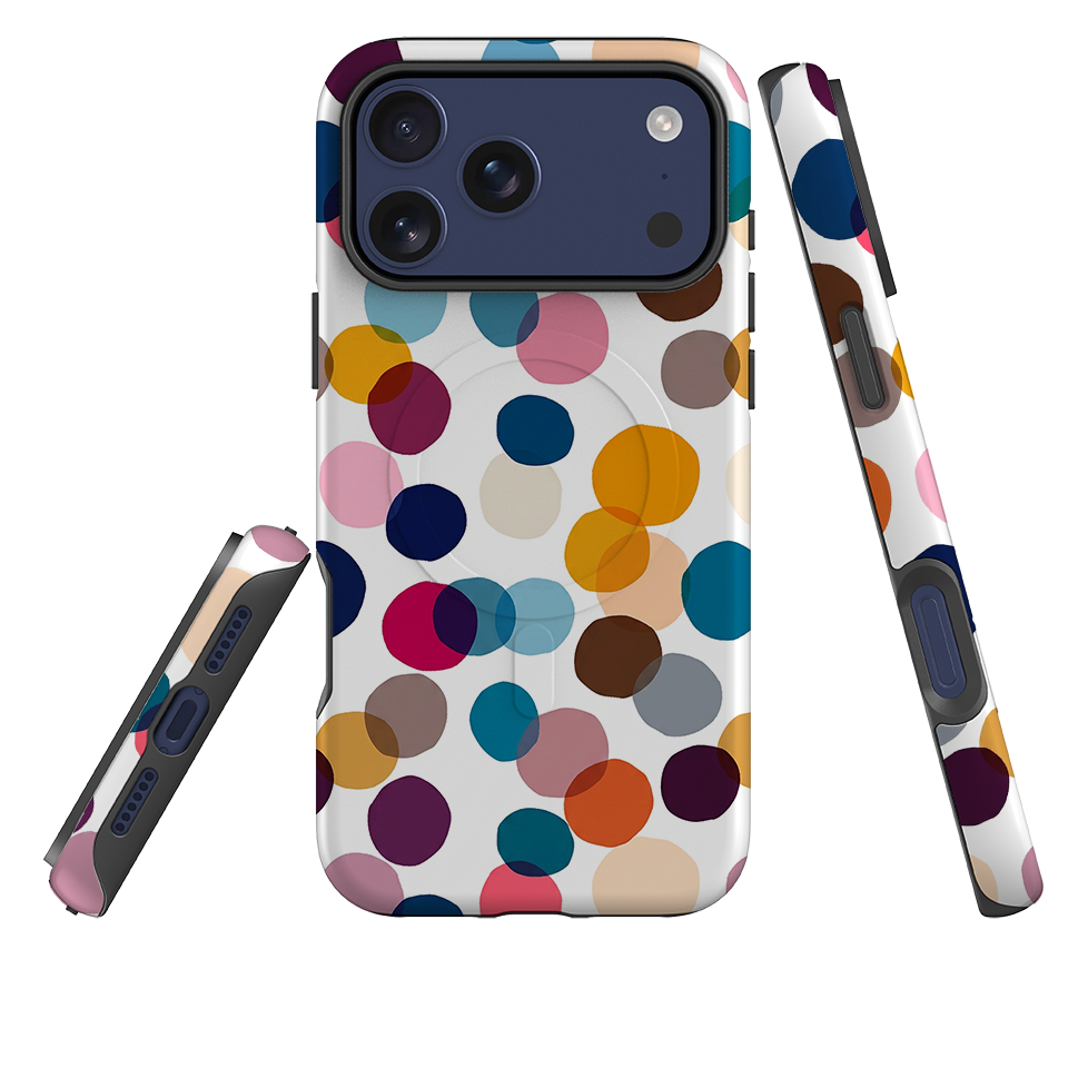iPhone MagSafe Tough Case - Multi-Color Polka Dot