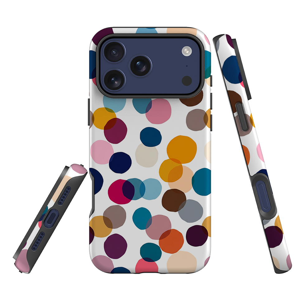 iPhone Tough Case - Multi-Color Polka Dot