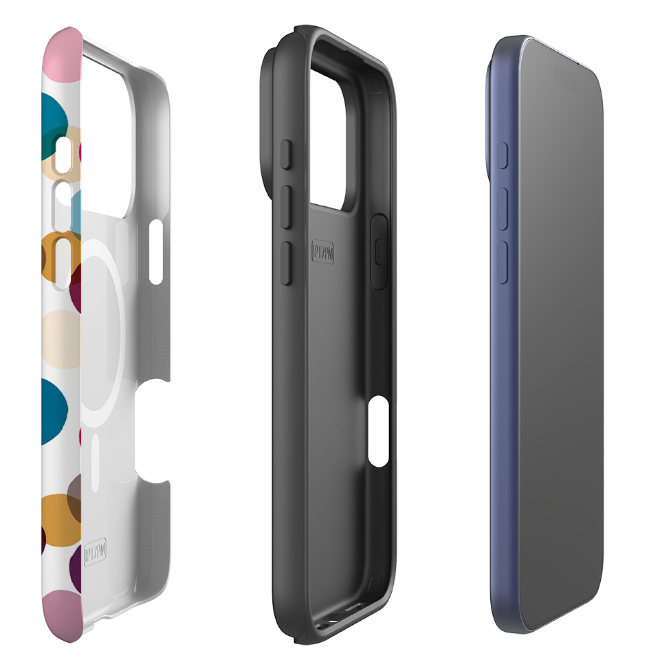 iPhone MagSafe Tough Case - Multi-Color Polka Dot