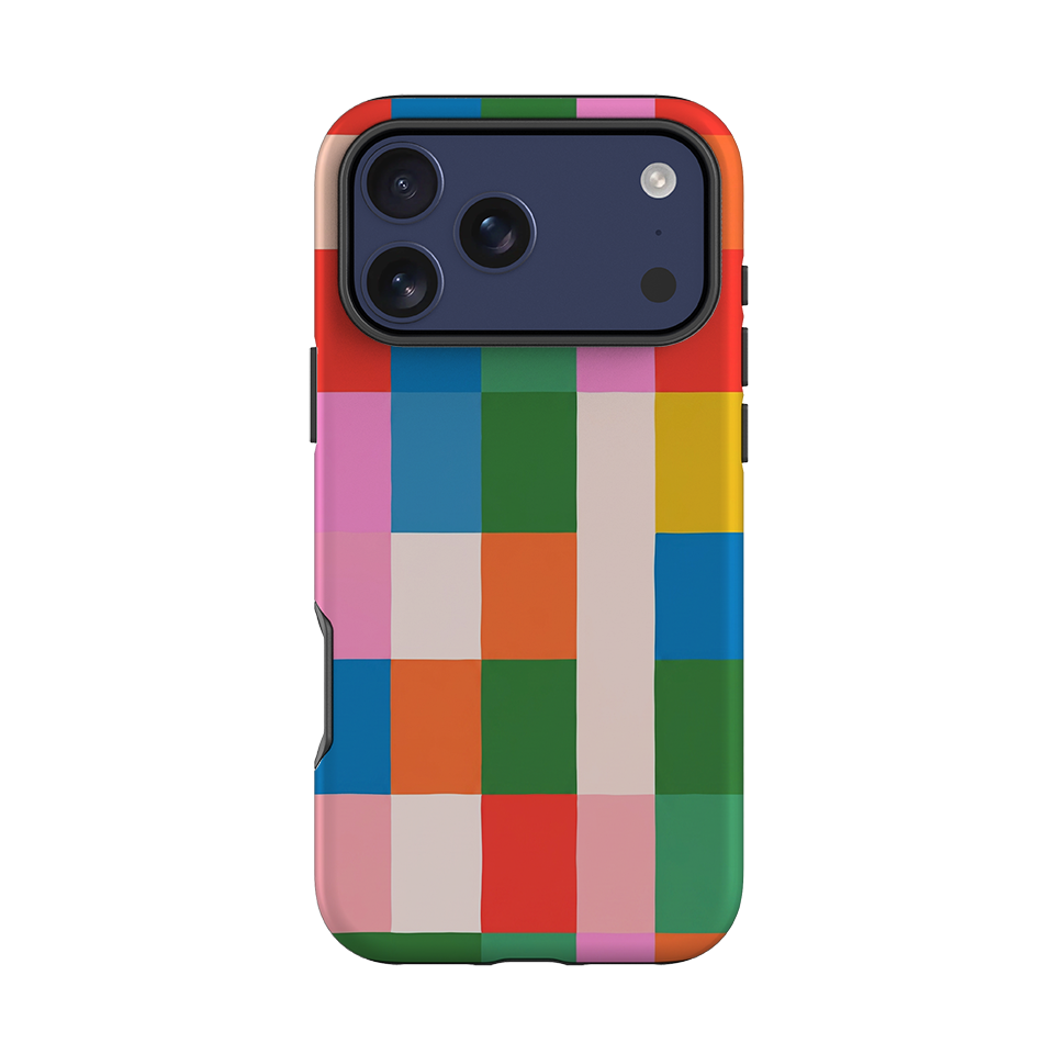 iPhone Tough Case - Multicolour Patchwork plaid