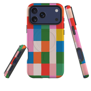 iPhone MagSafe Tough Case - Multicolour Patchwork plaid