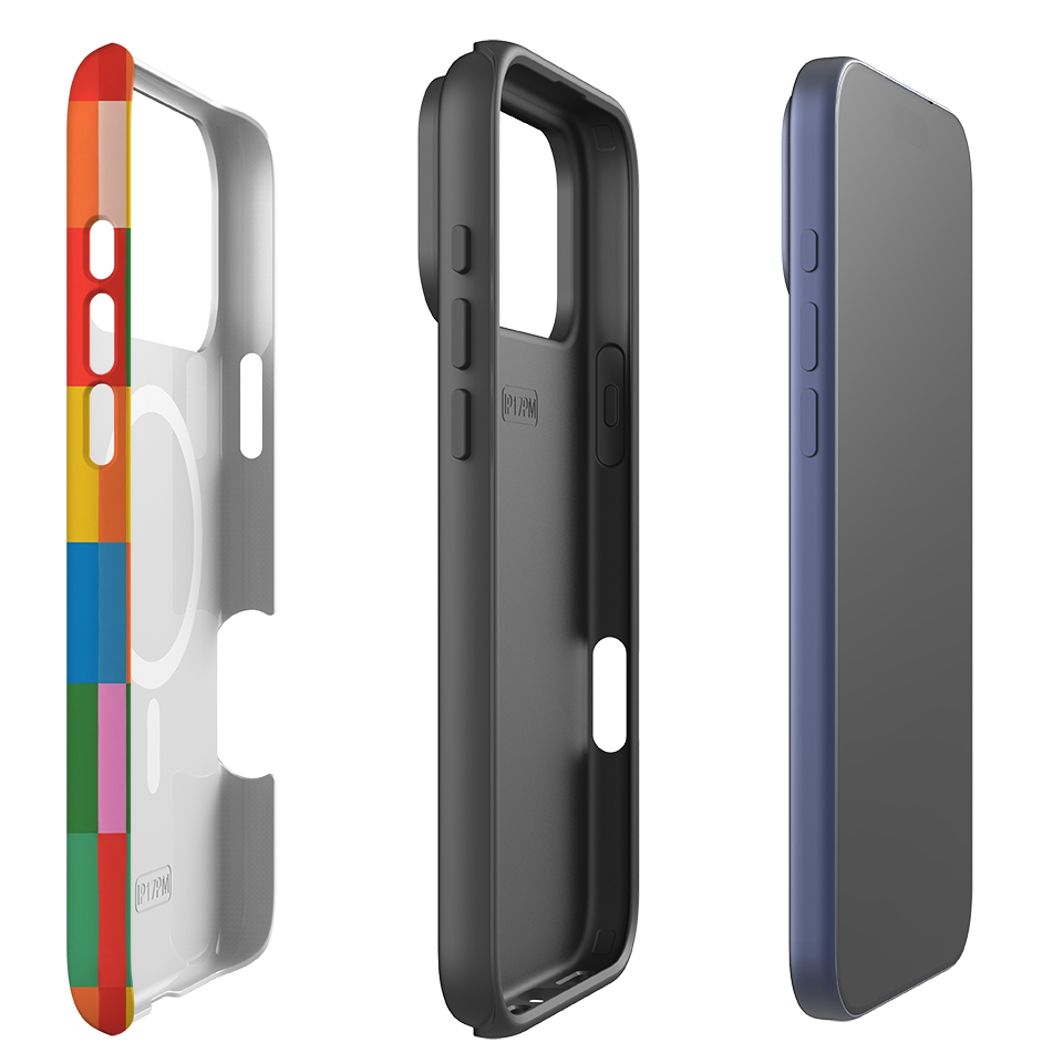 iPhone MagSafe Tough Case - Multicolour Patchwork plaid