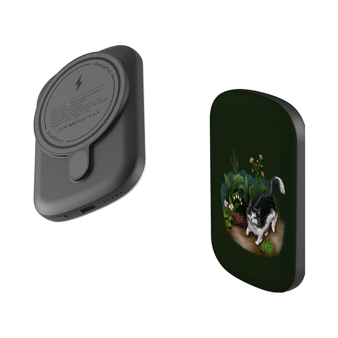 MagSafe Power Bank - Munchkin Cat By Anna Stead