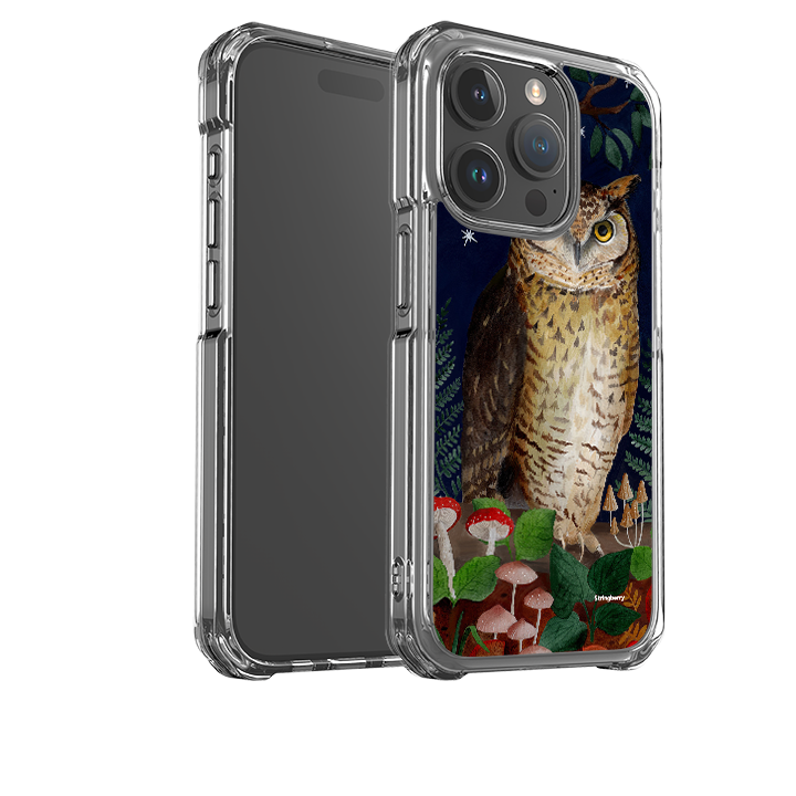 iPhone 15 Clear Case - Mushroom Owl By Bex Parkin
