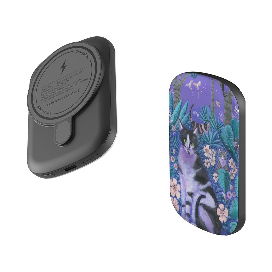 MagSafe Power Bank - Night Cats 2 By Mary Stubberfield