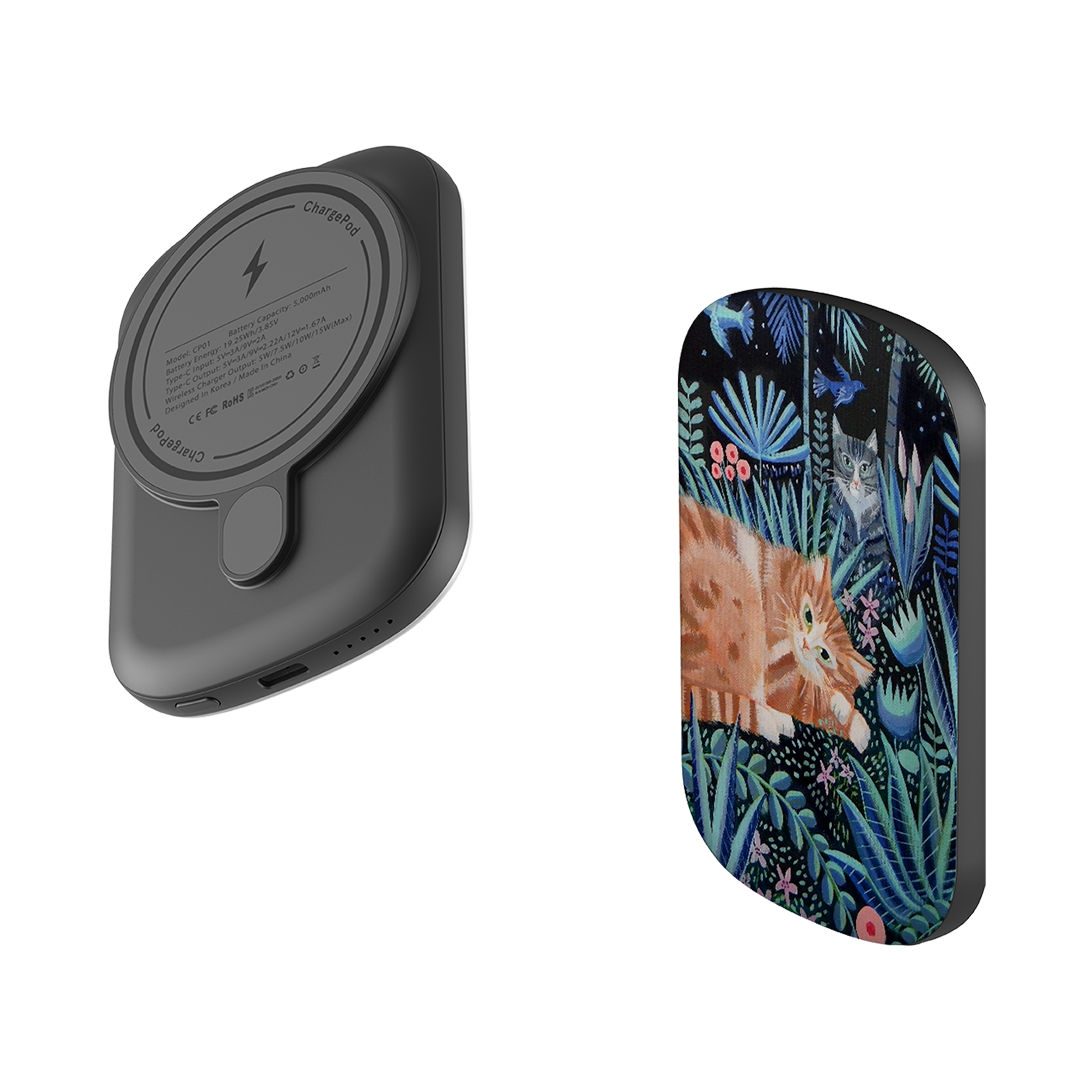 MagSafe Power Bank - Night Cats By Mary Stubberfield