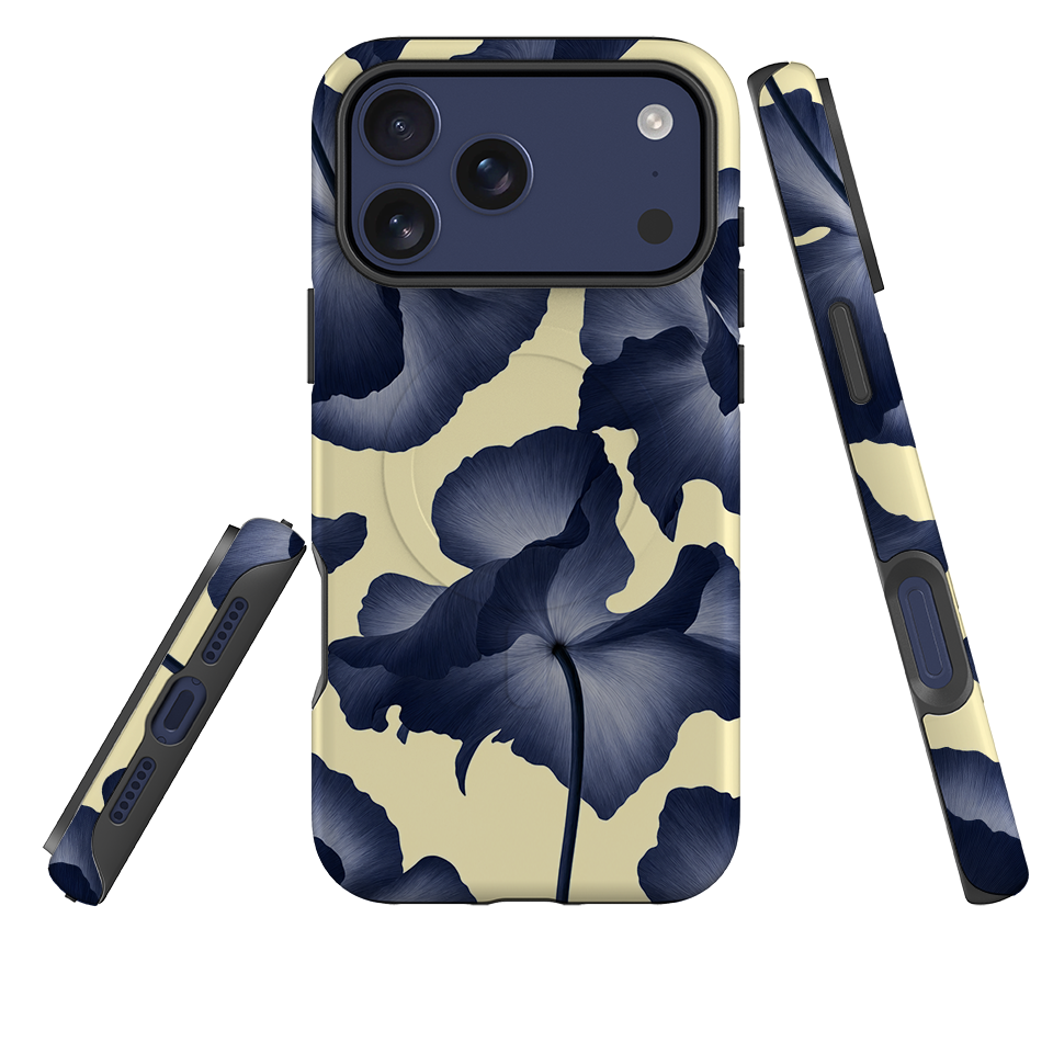 iPhone MagSafe Tough Case - Navy Blue Poppy