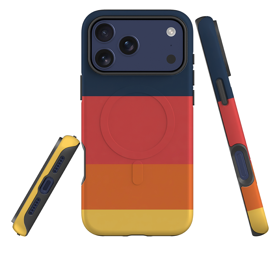 iPhone MagSafe Tough Case - Navy Blue & Orange
