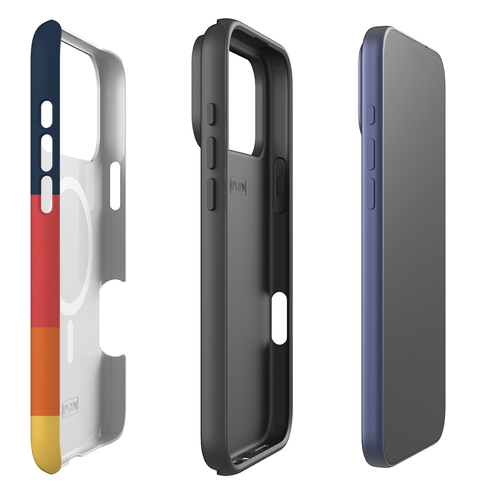 iPhone MagSafe Tough Case - Navy Blue & Orange