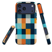 iPhone MagSafe Tough Case - Navy Blue & Orange Plaid