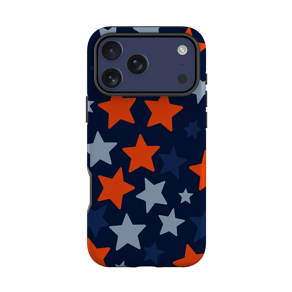 iPhone Tough Case - Navy Blue & Orange Star