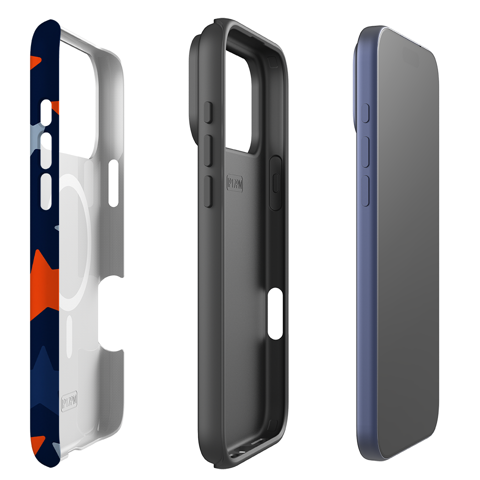 iPhone MagSafe Tough Case - Navy Blue & Orange Star