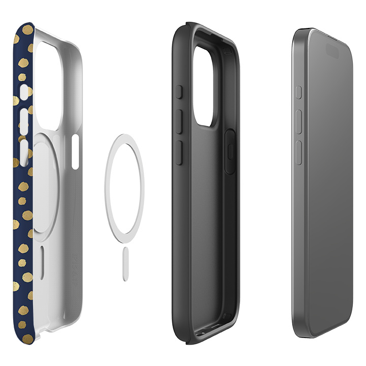 iPhone MagSafe Tough Case -  Navy Polka