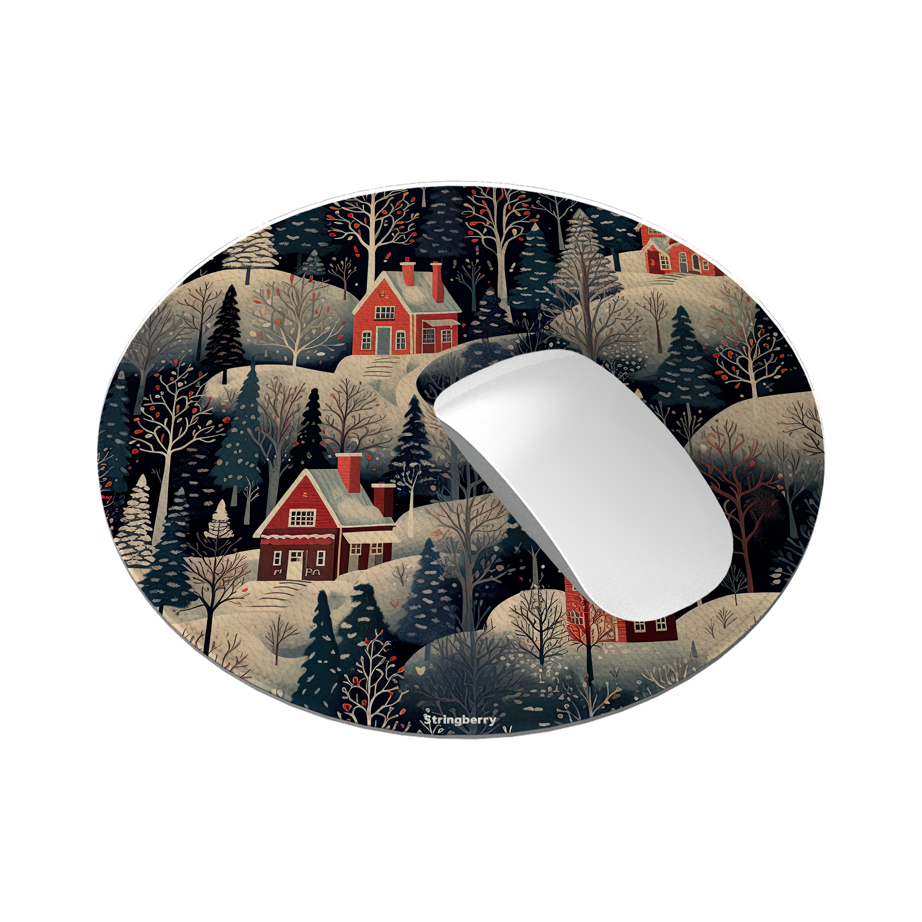 Nordic Xmas Vegan Leather Mouse Mat