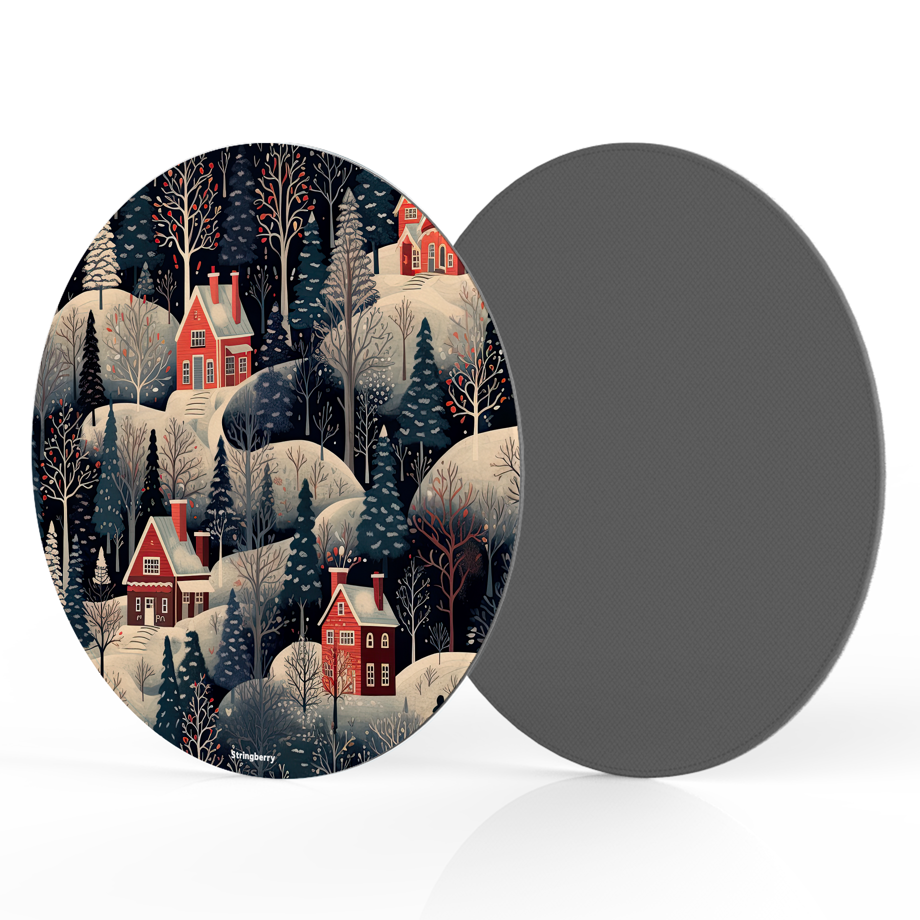 Nordic Xmas Vegan Leather Mouse Mat