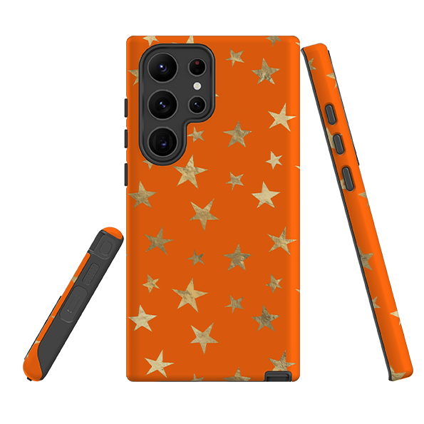 Samsung Tough Case - Orange and Gold Stars