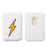 Orange Bolt MagSafe Wallet- White