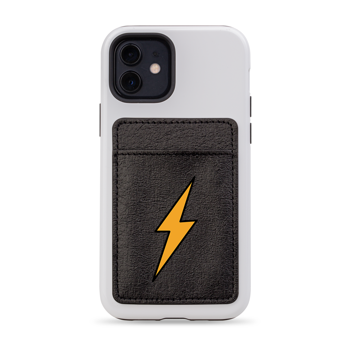 Orange Bolt MagSafe Wallet- Black