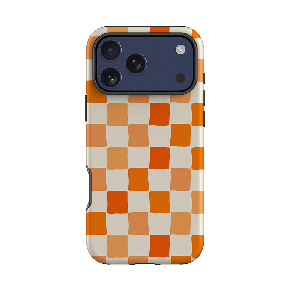 iPhone Tough Case - Orange Checkerboard