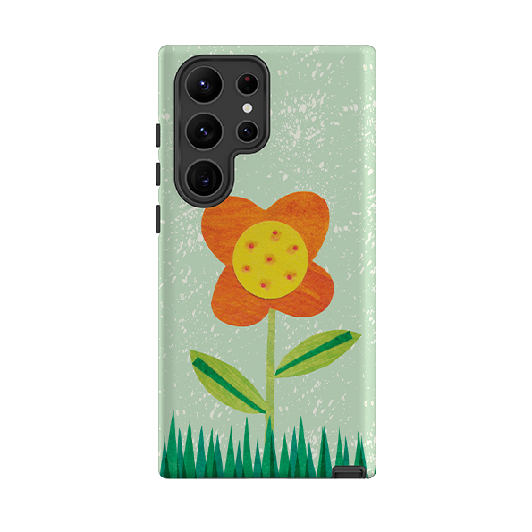 Samsung Tough Case - Orange Flower By Tracey English