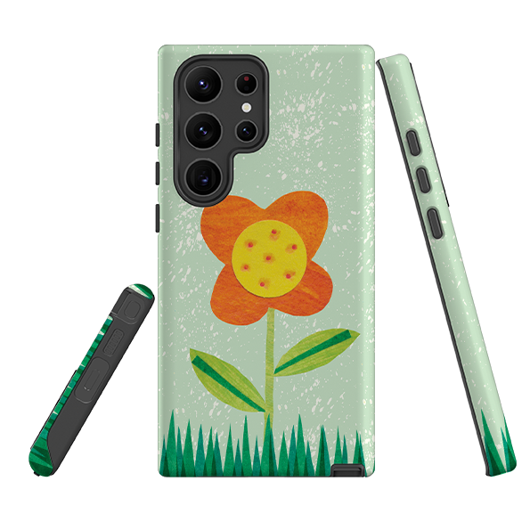 Samsung Tough Case - Orange Flower By Tracey English