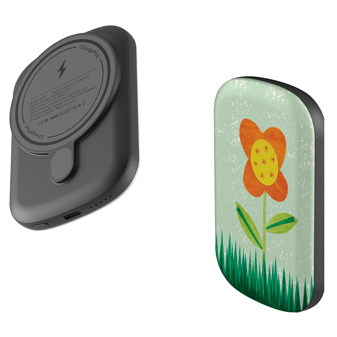MagSafe Power Bank - Orange Flower By Tracey English
