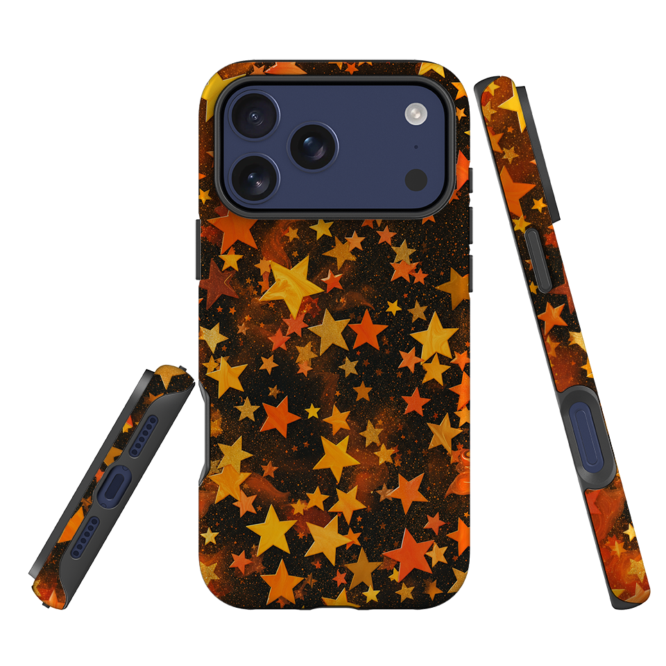 iPhone Tough Case - Orange Galaxy Star