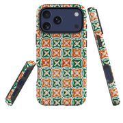 iPhone MagSafe Tough Case - Orange & Green Tile