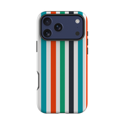 iPhone Tough Case - Orange & Teal Stripe