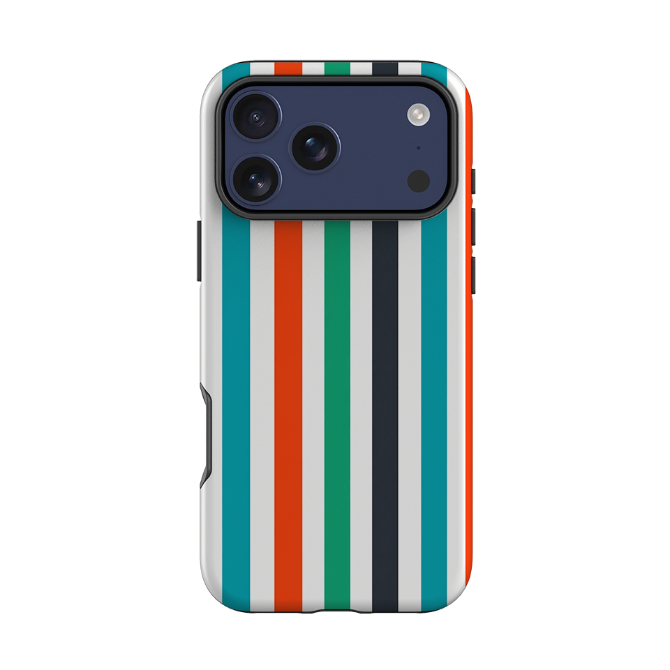 iPhone Tough Case - Orange & Teal Stripe