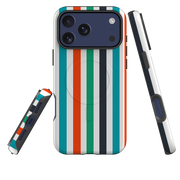 iPhone MagSafe Tough Case - Orange & Teal Stripe